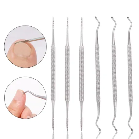 Lève-ongles incarnés - lime - crochet double extrémité - outil manucure / pédicure