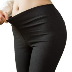 Pantalon crayon classique en coton - taille haute - avec poches - extensible - Style slim