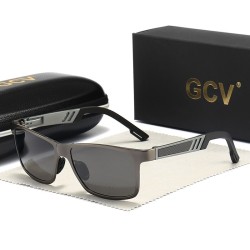 Rechthoekige gepolariseerde zonnebril - aluminium frame - met etui - UV400Zonnebrillen