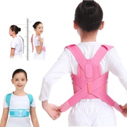 Correcteur de posture enfant - ceinture réglable - corset orthopédique - rose