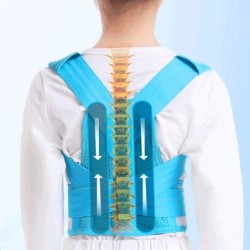 Correcteur de posture enfant - ceinture réglable - corset orthopédique - bleu