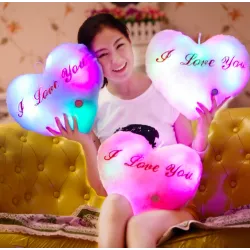 Hartvormig kussen z - I LOVE YOU - LED-verlichtingKnuffels