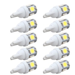 Ampoule LED pour voiture - DC 12V - T10 5050 W5W - 10 pièces