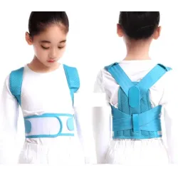 Correcteur de posture enfant - ceinture réglable - corset orthopédique - bleu
