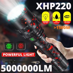 XHP220 / XHP120 - krachtige LED zaklamp - tactische / militaire zaklamp - USB - waterdicht - zoombaar - 5000000 LMZaklampen