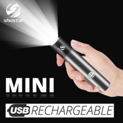 Mini lampe de poche LED - USB - COB - étanche - zoom télescopique