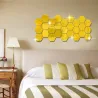 Miroir en forme d'hexagone - sticker mural - 12 pièces