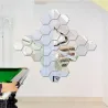 Miroir en forme d'hexagone - sticker mural - 12 pièces