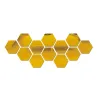 Miroir en forme d'hexagone - sticker mural - 12 pièces