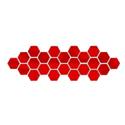 Miroir en forme d'hexagone - sticker mural - 12 pièces