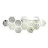 Miroir en forme d'hexagone - sticker mural - 12 pièces