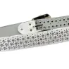 Modieuze leren riem - met gaten / strass - metalen gespRiemen