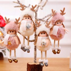 Anges de Noël en peluche en soie - poupées - décorations à suspendre