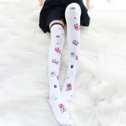 Japanese Halloween socks - knee socks - cows printClothing