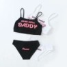 Ensemble de lingerie sexy - haut court - culotte - inscription COME HERE DADDY PLEASE