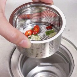 Crépine de vidange d'évier de cuisine - filtre anti-colmatage - avec poignée - acier inoxydable