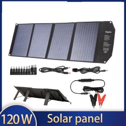 Panneau solaire 120W - chargeur rapide pliable - pour téléphone / appareil photo / ordinateur portable