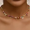 Kleurrijke kralen korte ketting - met sterrenHalskettingen