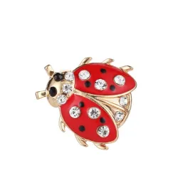Lieveheersbeestje broche met strass steentjesBroches