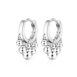 Boucles d'oreilles pendantes rondes plaquées argent/or