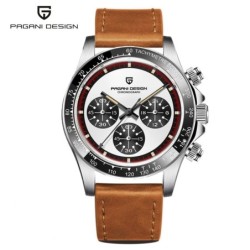 Pagani Design - automatisch quartz horloge - saffierglas - chronograaf - leer - roestvrij staalHorloges