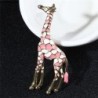 Girafe en émail - broche - coloré - or