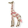 Girafe en émail - broche - coloré - or