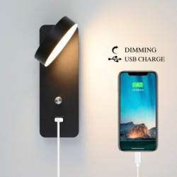 LED wall lamp - dimmable - rotatable head - USB charging - 9WWandlampen