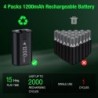 Batterie 4 x 1200mAh - Dock de charge USB - pour manette Xbox One X / S / Xbox Elite