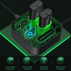 Batterie 4 x 1200mAh - Dock de charge USB - pour manette Xbox One X / S / Xbox Elite