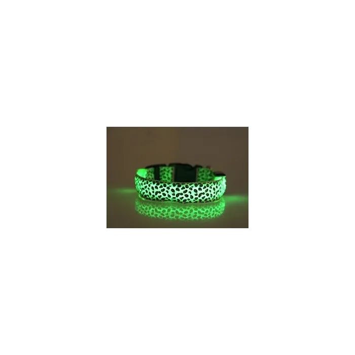 Collier LED pour chien - promenade nocturne de sécurité - imprimé léopard coloré