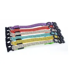 Collier LED pour chien - promenade nocturne de sécurité - imprimé léopard coloré