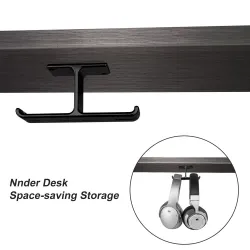 Koptelefoon dubbele hanger - aluminium haak - onder bureau / wandmontageOor- & hoofdtelefoons