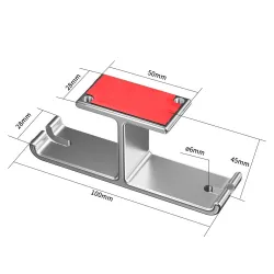 Koptelefoon dubbele hanger - aluminium haak - onder bureau / wandmontageOor- & hoofdtelefoons