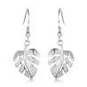 Silver dangle leaves earrings - colorful crystal opalEarrings