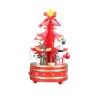 Wooden rotating music box - Christmas decoration - tree shapeChristmas