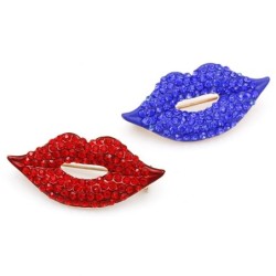 Red crystal lips - broochBroches