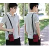 Small canvas shoulder bag - zippers - headphone holeBags