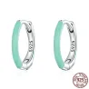 Petites créoles - double couleur verte - argent 925