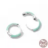 Petites créoles - double couleur verte - argent 925