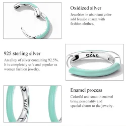 Petites créoles - double couleur verte - argent 925