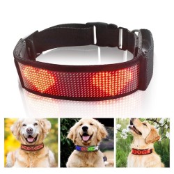 Collier pour chats / chiens - LED - Bluetooth - lumière défilante interactive numérique