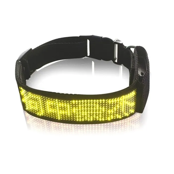 Collier pour chats / chiens - LED - Bluetooth - lumière défilante interactive numérique