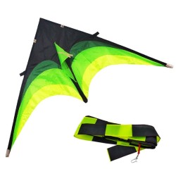 Super grand cerf-volant - noir - vert - avec ligne - 160 cm