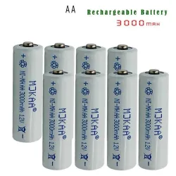 12V Ni-MH 3000mAh 2A oplaadbaar - AA batterij -10 stuksBatterijen