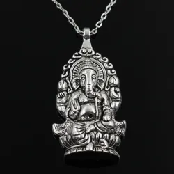 Ganesha Boeddha Olifant hanger - zilveren kettingHalskettingen