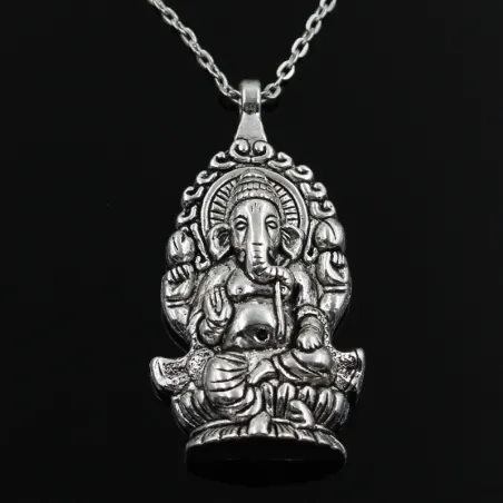 Ganesha Boeddha Olifant hanger - zilveren kettingHalskettingen
