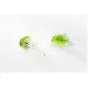Oorknopjes met kleine groene bladeren - verzilverdOorbellen