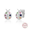 Kristallen lieveheersbeestjes oorbellen - 925 sterling zilverOorbellen