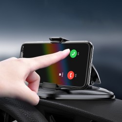 Support universel pour téléphone de voiture - support de tableau de bord - rotatif - base collante